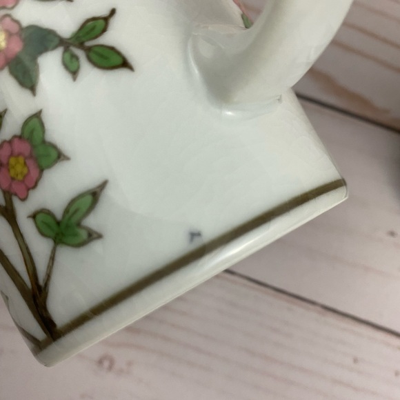 Pier 1 Imports Porcelain Tea Infuser Mug Birds & Blossoms Hand Painted NO LID - Picture 7 of 12